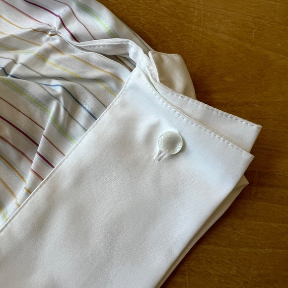 SOLD ANNE FONTAINE SONIA SHIRT NWT 40 6-8 PASTEL STRIPES CLASSIC OFFICE TIMELESS - Picture 11 of 13